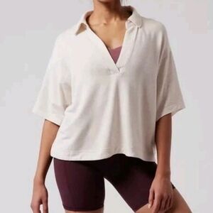 Athleta Westwood Sweatshirt Tee Oversized Heathered Tan 1X